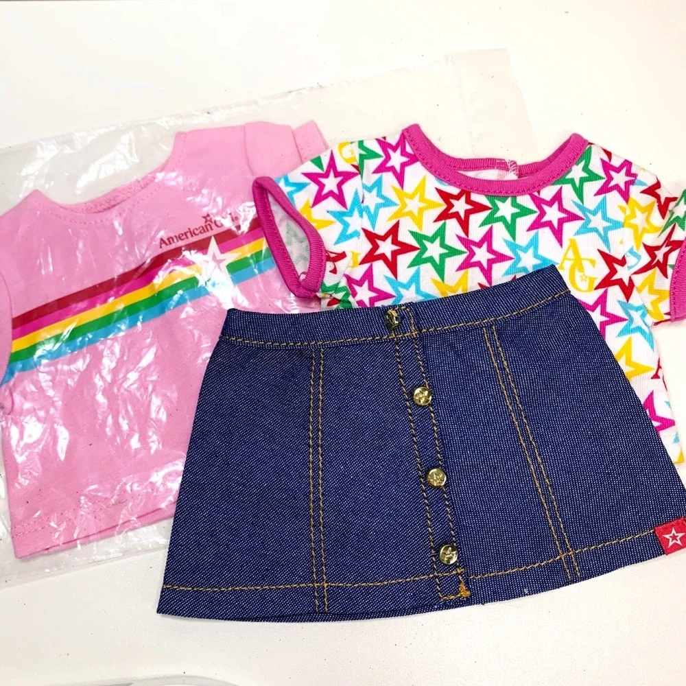NEW! American Girl Doll Clothing Lot 2 Tops and Skirt